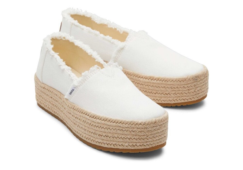 Toms Valencia Canvas Plattform Weiß | 0623BRPZY