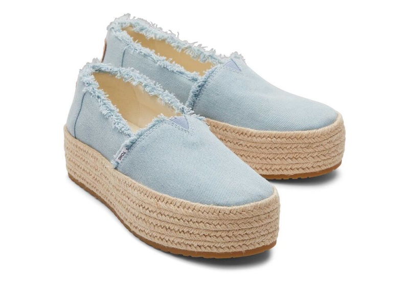 Toms Valencia Denim Plattform Blau | 8760IKODU