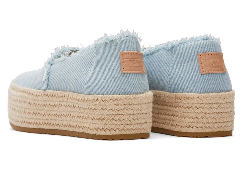 Toms Valencia Denim Plattform Blau | 8760IKODU