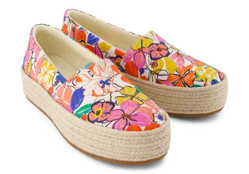 Toms Valencia Painted Floral Plattform Blumen | 7620COEUF