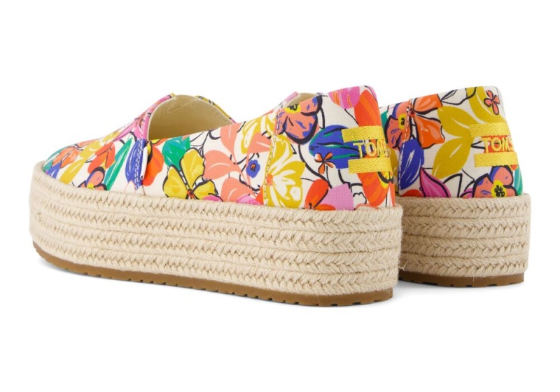 Toms Valencia Painted Floral Plattform Blumen | 7620COEUF