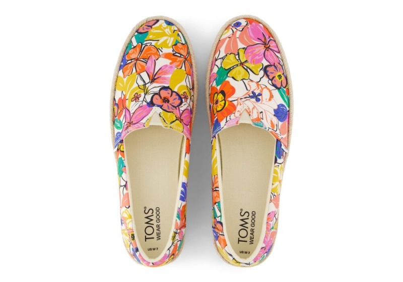 Toms Valencia Painted Floral Plattform Blumen | 7620COEUF