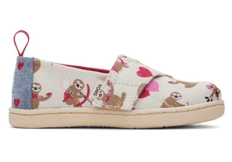 Toms Valentines Day Sloths Toddler Shoe Beige | 9243YSKUR