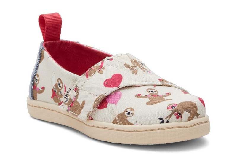 Toms Valentines Day Sloths Toddler Shoe Beige | 9243YSKUR