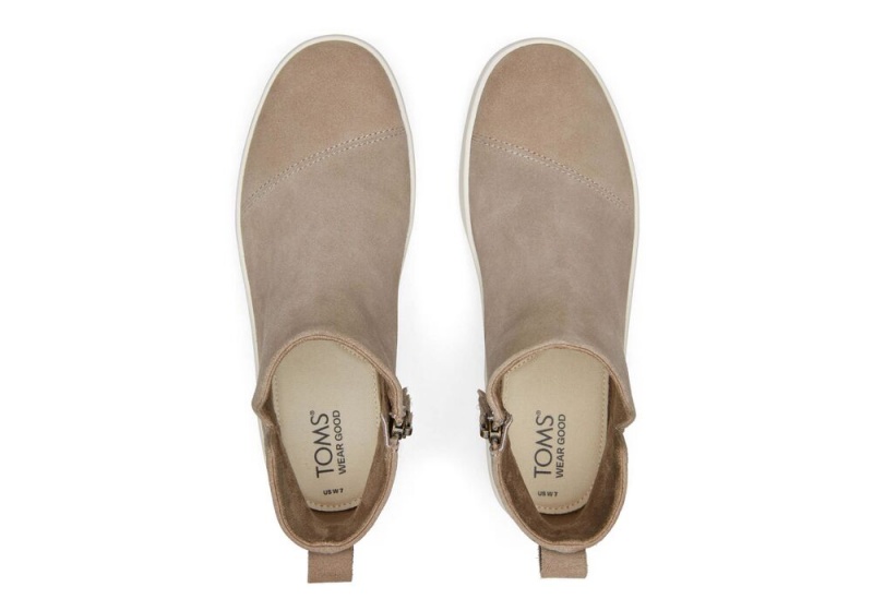 Toms Verona Mid Taupe Wildleder Plattform Silber | 5694GANOY