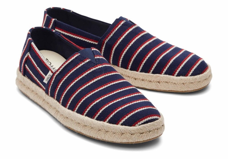 Toms Woven Stripes Rope 2.0 Navy | 9712XNUDQ