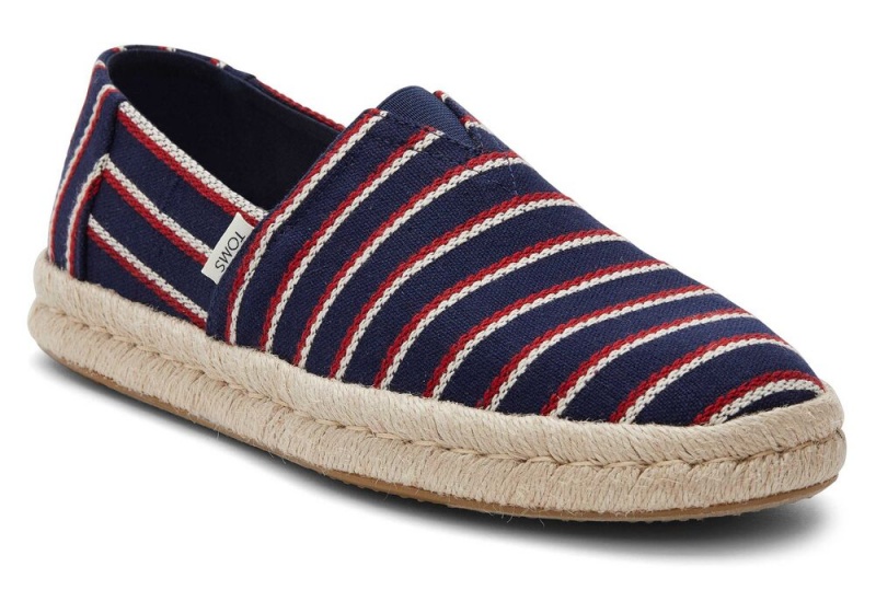 Toms Woven Stripes Rope 2.0 Navy | 9712XNUDQ