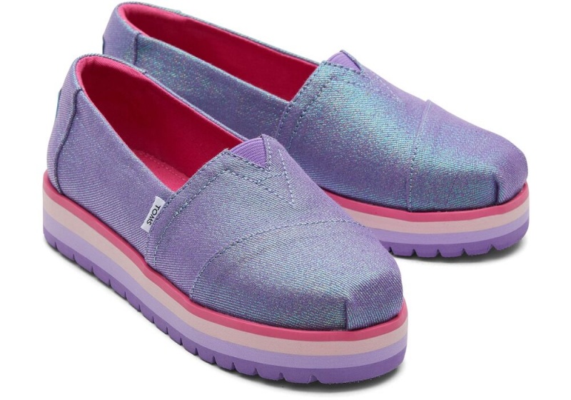 Toms Youth Alp Plattform Glimmer Kids Shoe Lila | 1253OGSEF