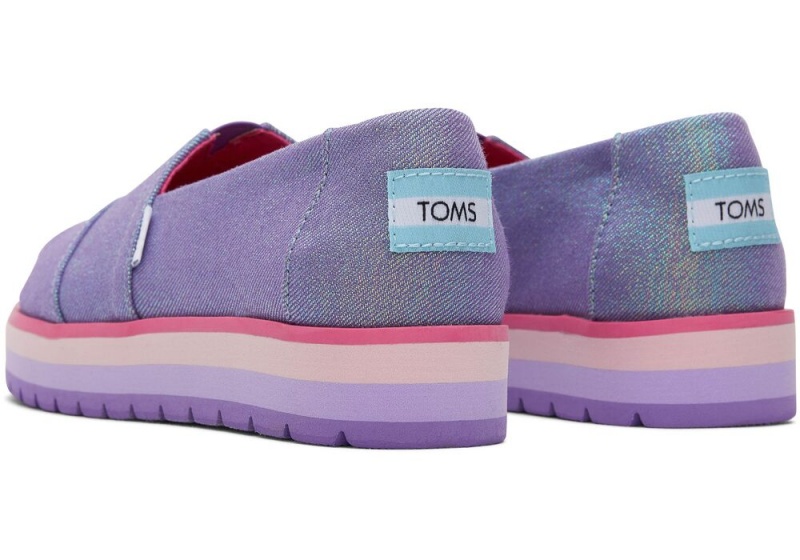 Toms Youth Alp Plattform Glimmer Kids Shoe Lila | 1253OGSEF