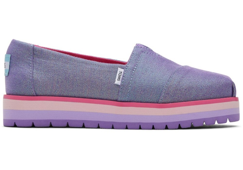 Toms Youth Alp Plattform Glimmer Kids Shoe Lila | 1253OGSEF