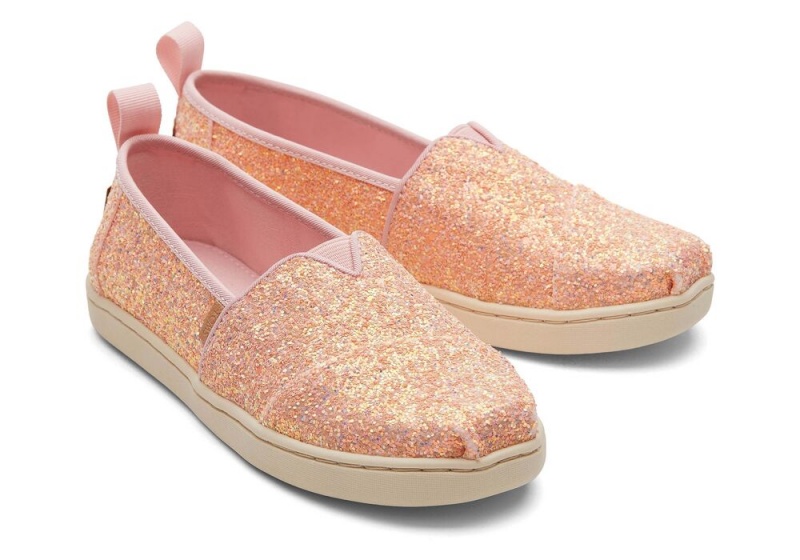 Toms Youth Glitter Kids Shoe Rosa | 4815RPYVF