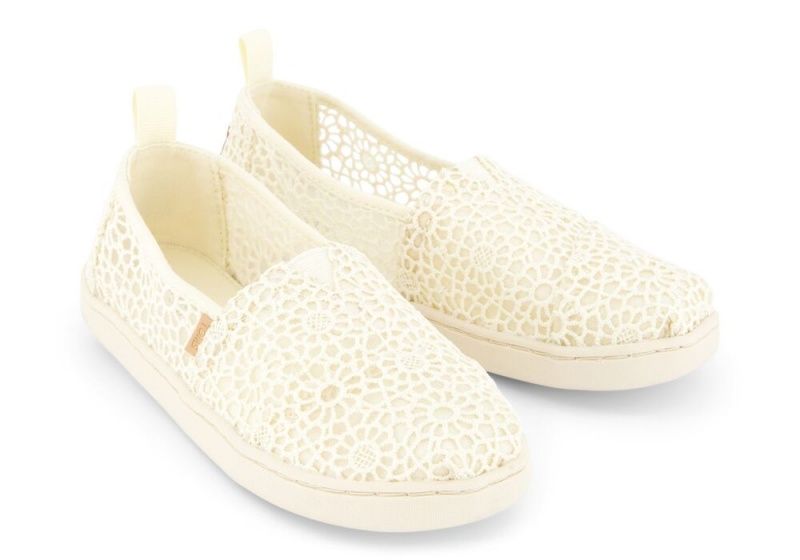 Toms Youth Moroccan Crochet Kids Shoe Beige | 0985MAIQV