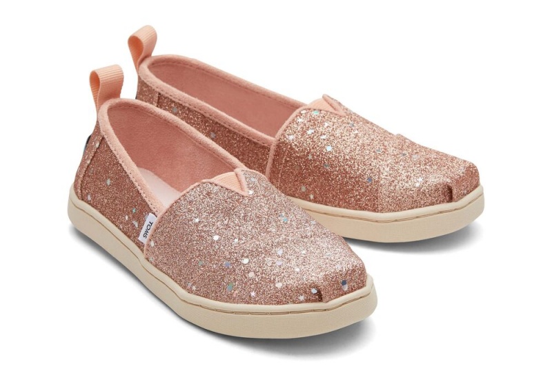 Toms Youth Rose Cosmic Glitter Kids Shoe Rosa Gold | 5710GNRHW