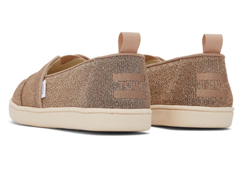 Toms Youth Sparkle Knit Kids Shoe Gold | 1349SIAEK