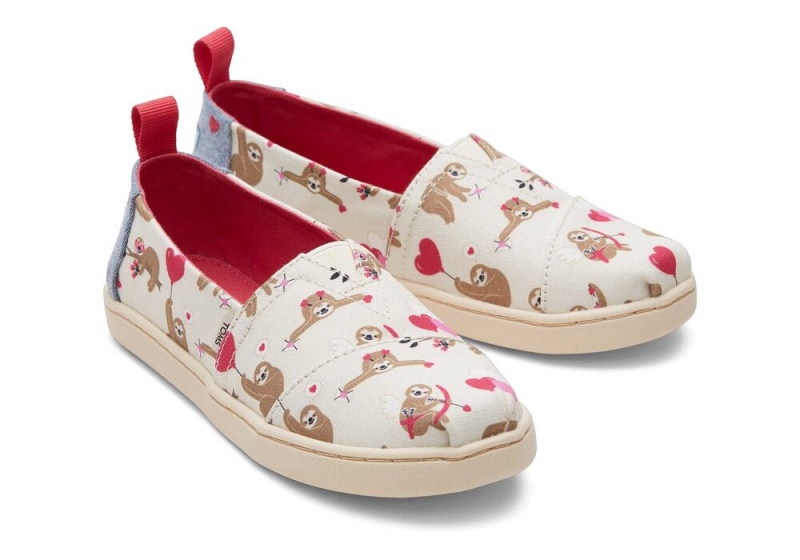 Toms Youth Valentines Day Sloths Kids Shoe Beige | 1375SOAUG