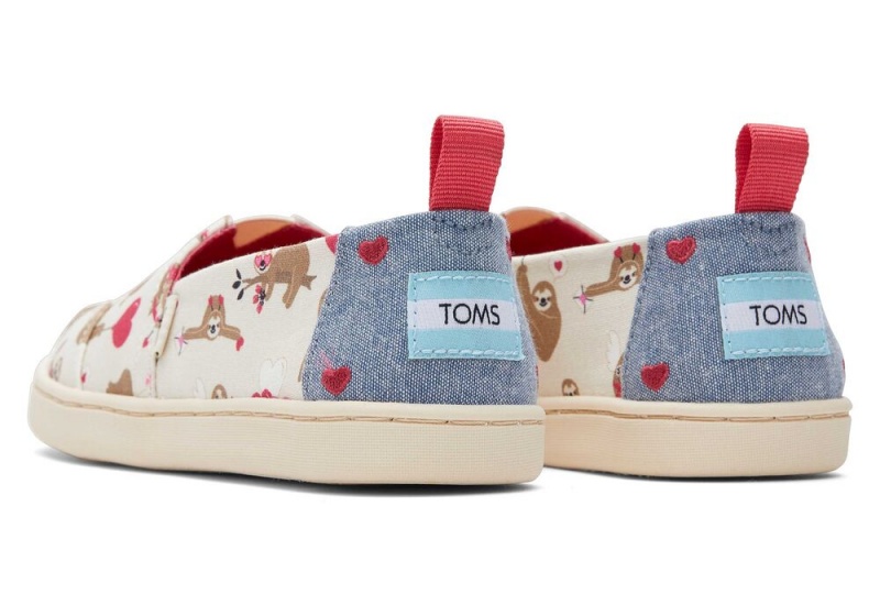 Toms Youth Valentines Day Sloths Kids Shoe Beige | 1375SOAUG