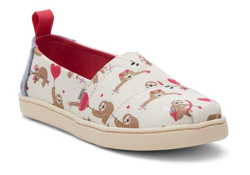 Toms Youth Valentines Day Sloths Kids Shoe Beige | 1375SOAUG